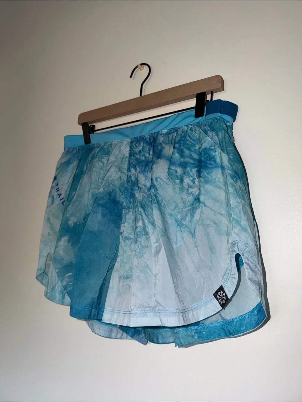 Nike Blue Turquoise Marble/Tie-Dye Print Athletic Shorts